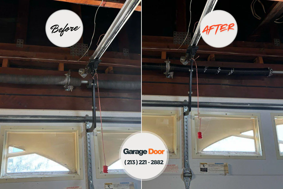 Before and after: garage door repair Uniondale, NY